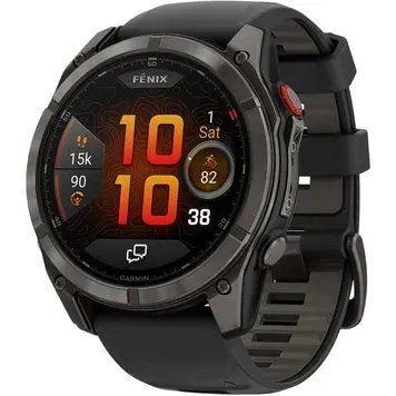 Смарт-годинник Garmin Fenix 8 Pro 51 mm AMOLED Carbon Gray DLC Titanium with Black/Pebble Gray (010-03199-00/01) Артикул: DA2254KR фото
