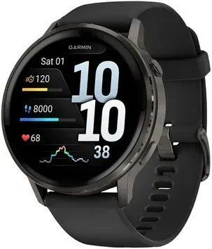 Смарт-годинник Garmin Venu 4 45 mm Slate with Black Silicone Band (010-03014-00/40) Артикул: D2271 фото